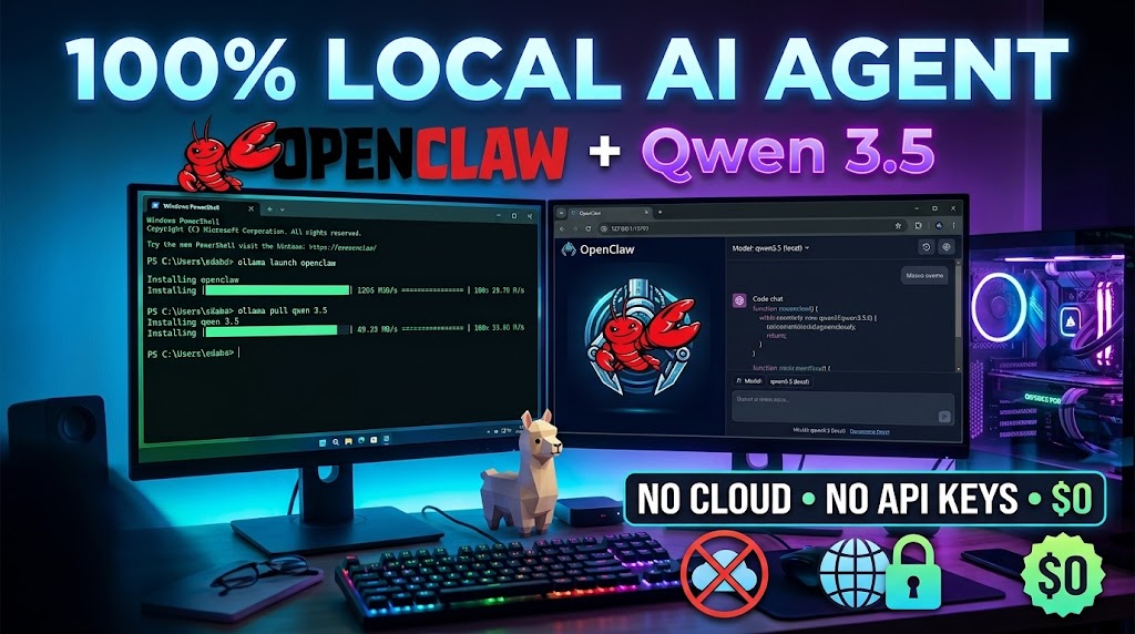 Run OpenClaw With 100% Local Qwen 3.5 Model For Free $0, No API Keys, No Cloud